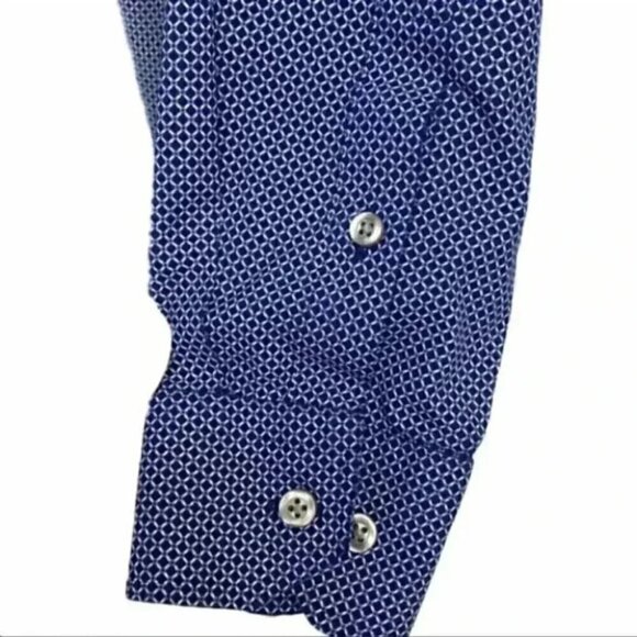 Black Brown 1826 Mens Dress Shirt Non Iron Egyptian Cotton Fitted Blue White 16 - Picture 11 of 14